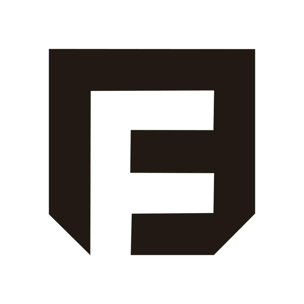 brev f skydda fyrkant geometrisk logotyp vektor