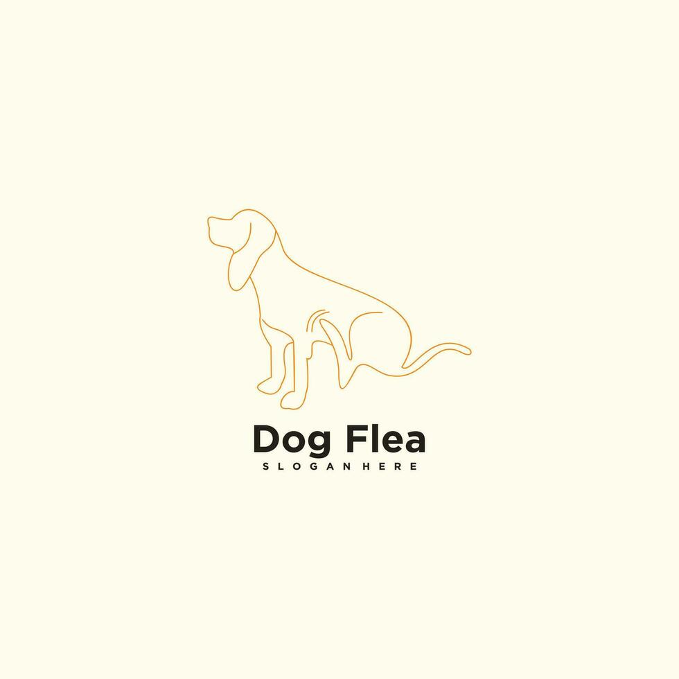 Hund Floh Logo Design mit einfach Konzept vektor