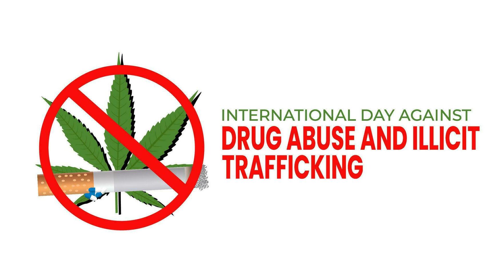Vektor Design International Tag gegen Droge Missbrauch und illegal Handel. Illustration Design