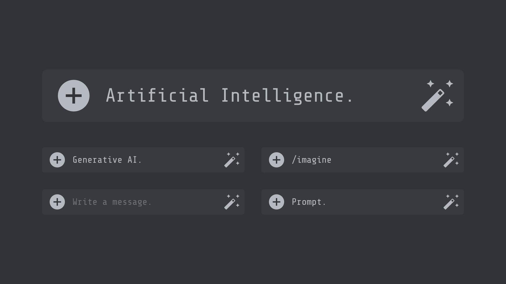 artificiell intelligens chatt låda enkel vektor illustration uppsättning