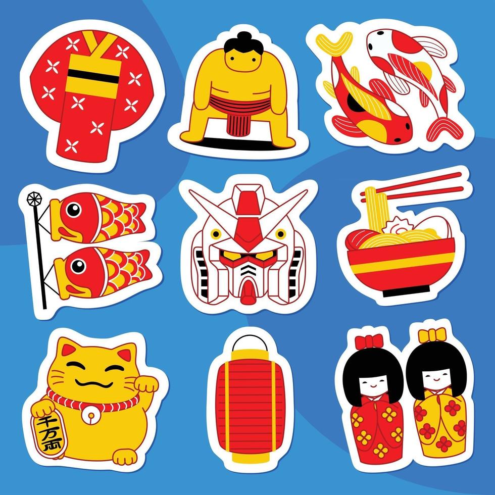 Seoul Sticker Pack im Flat Design Style vektor