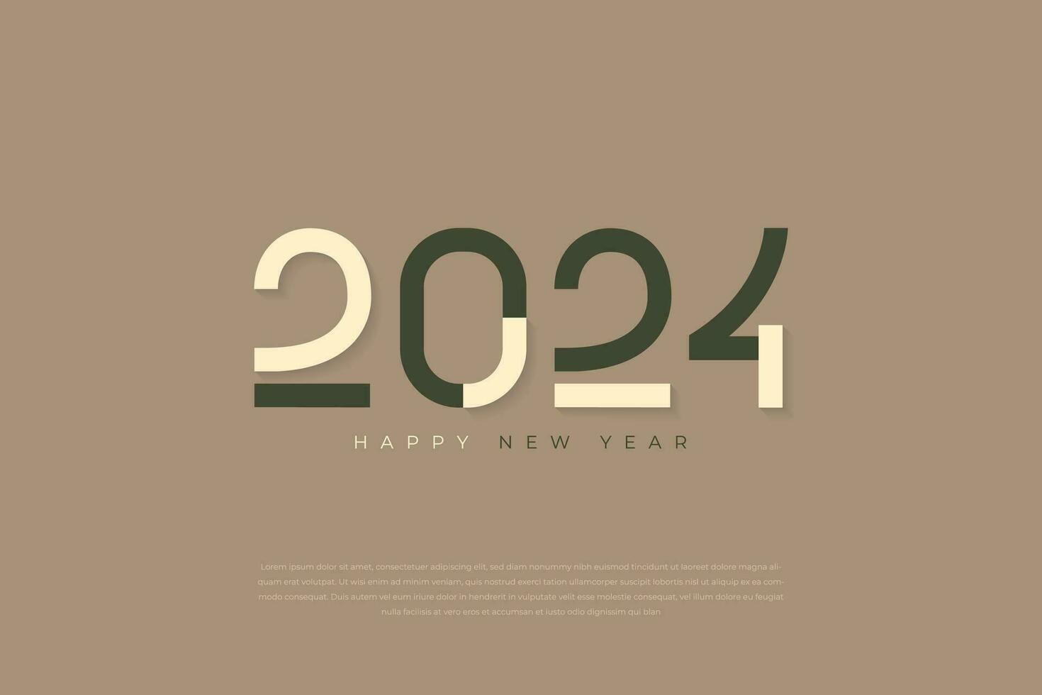 Lycklig ny år 2024 bakgrund. Semester hälsning kort design. vektor illustration.