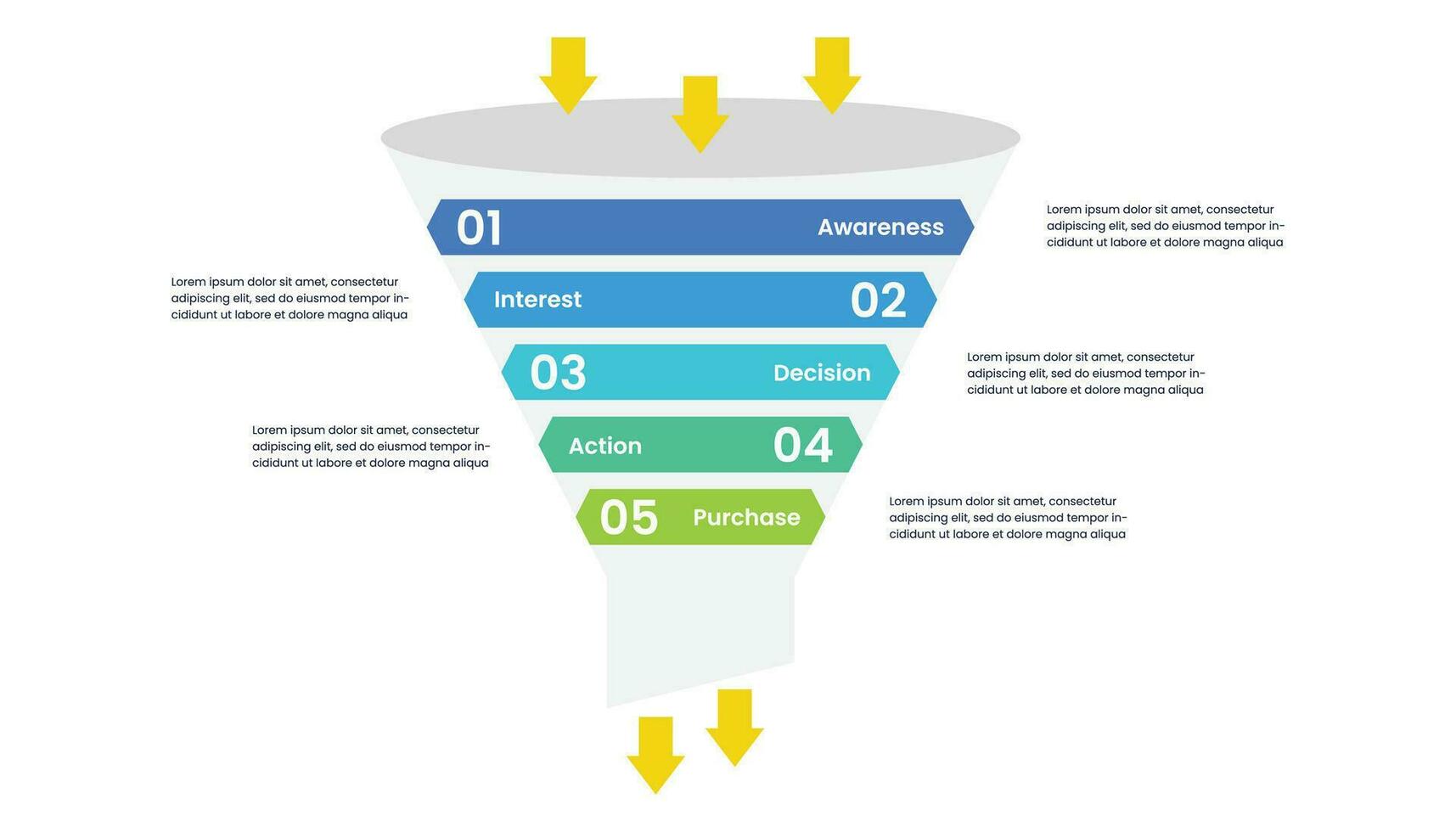 modern Verkauf Trichter Infografik Vorlage Design vektor