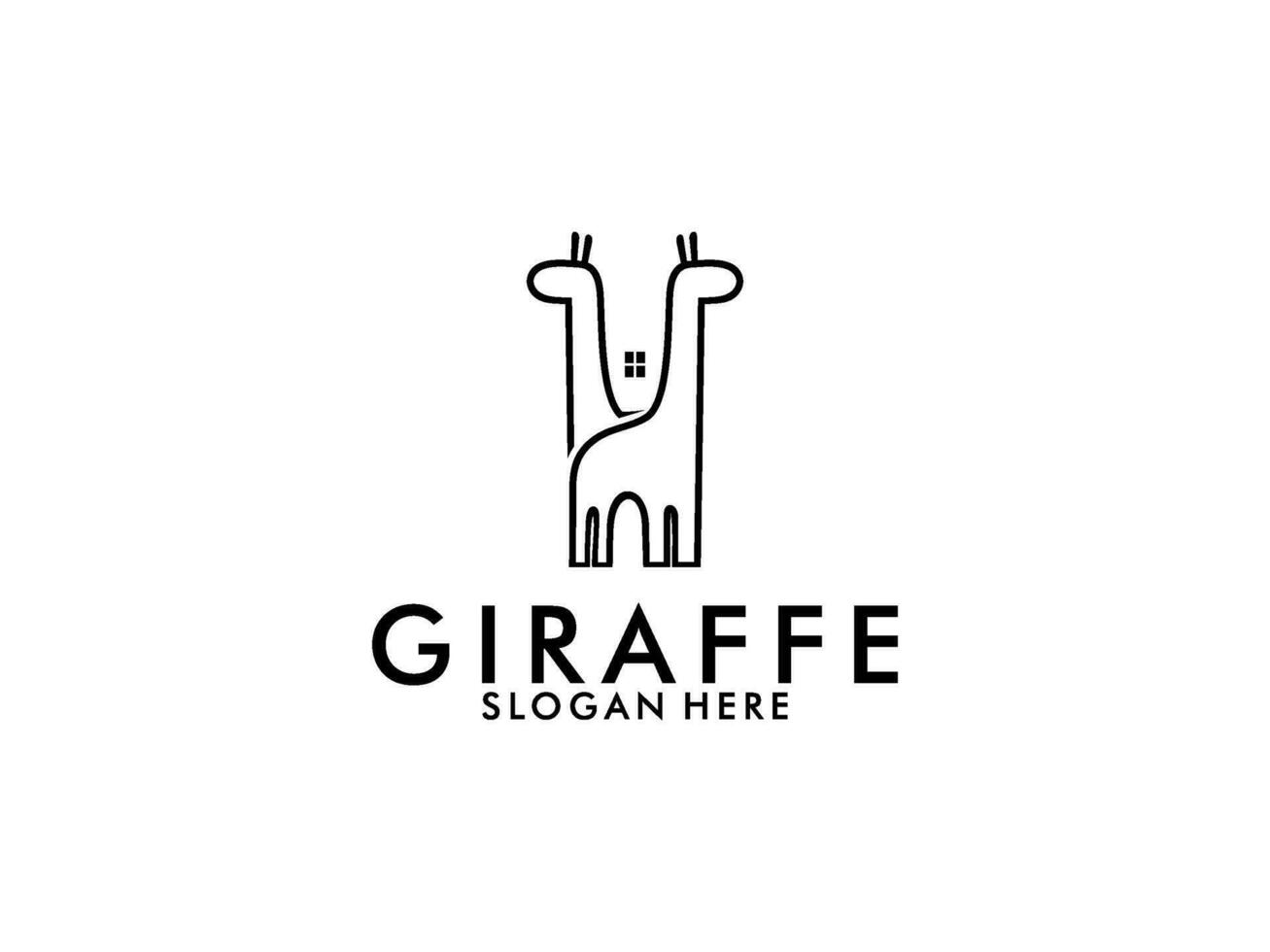 giraff linje logotyp vektor mall