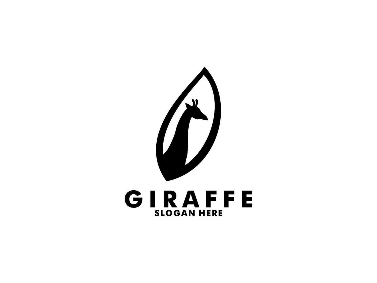 Giraffe Blatt Logo Vektor, Giraffe Silhouette Logo Design Vorlage vektor