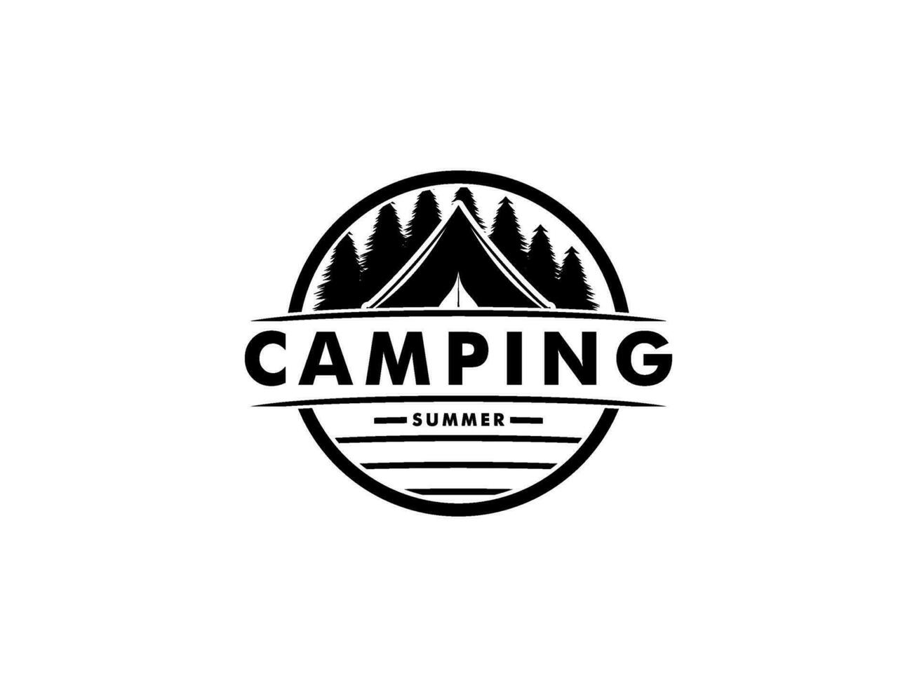 Lager Logo Design, Zelt Camping Logo Vektor Vorlage