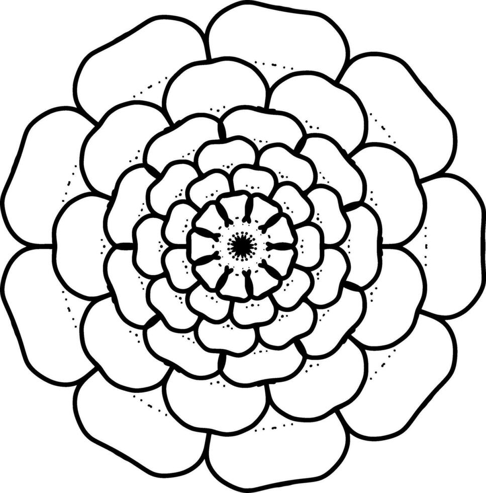 einfarbig ethnisch Mandala Design. Anti-Stress Färbung Seite zum Erwachsene. Hand gezeichnet schwarz und Weiß Vektor Illustration