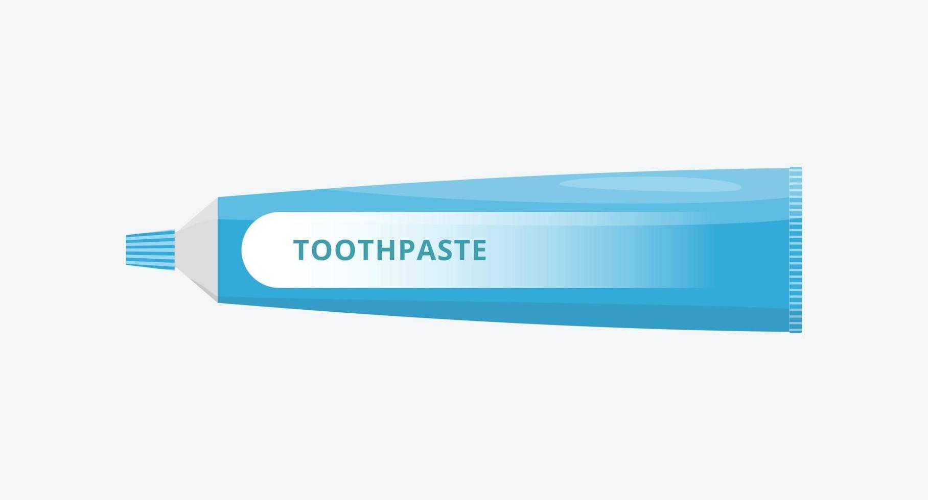 Mund- und Zahnpflege Zahnpasta isoliert auf weißem Hintergrund Zahnhygiene Flat Style Vector Illustration