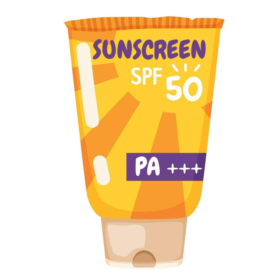 süß Sonnenschutz Röhren mit Creme. vektor