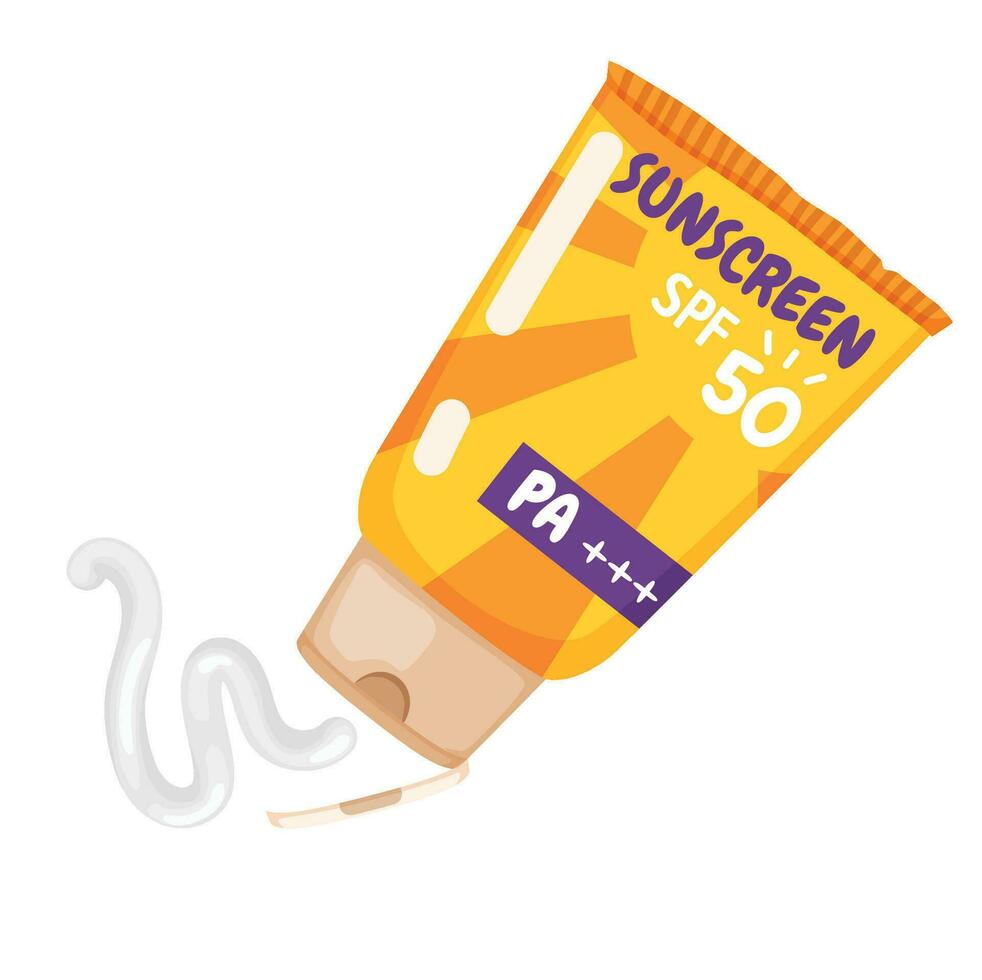 süß Sonnenschutz Röhren mit Creme. vektor