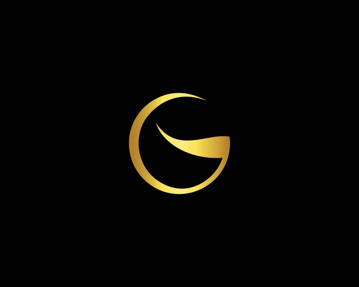 G Brief Logo Design Gold Farbe Vektor Symbol.