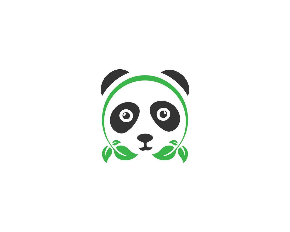 naturel Blätter Panda Logo mit Blatt Symbol Panda Logo Design Vektor Konzept.