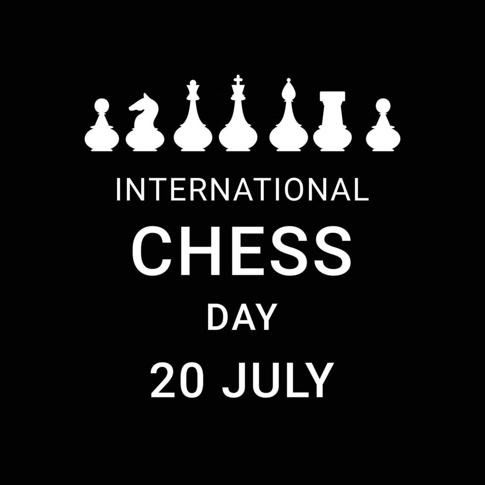 der internationale schachtag wird jährlich am 20. juli gefeiert. werbungseinladung grußkarte poster banner vector illustration