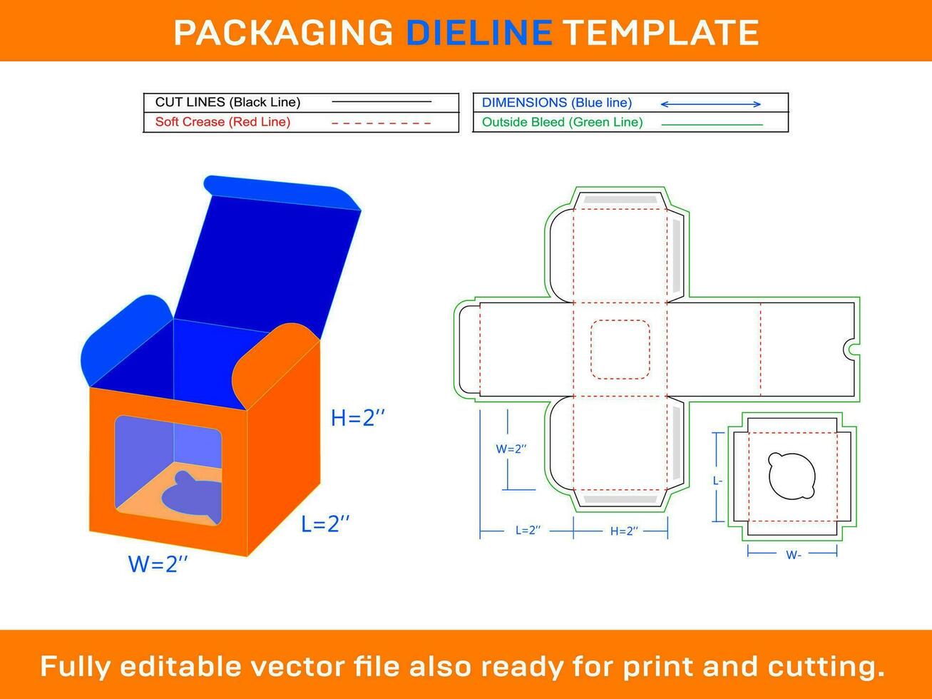 muffin låda, fyrkant visa låda, Död linje mall svg, ai, eps, pdf,jpg, png fil vektor