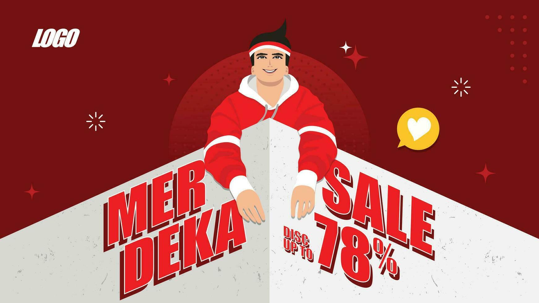 Merdeka Verkauf Sozial Medien Banner Vorlage mit rot Hintergrund vektor