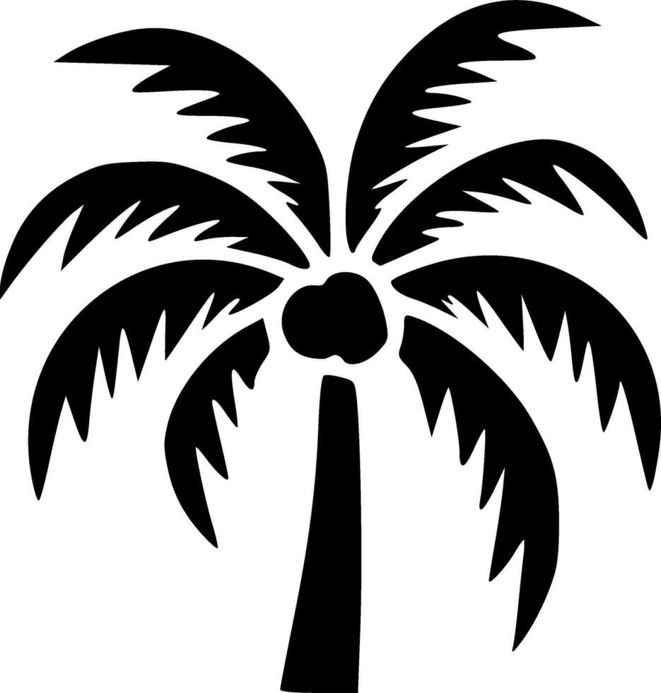 svart handflatan träd silhuett vektor illustration