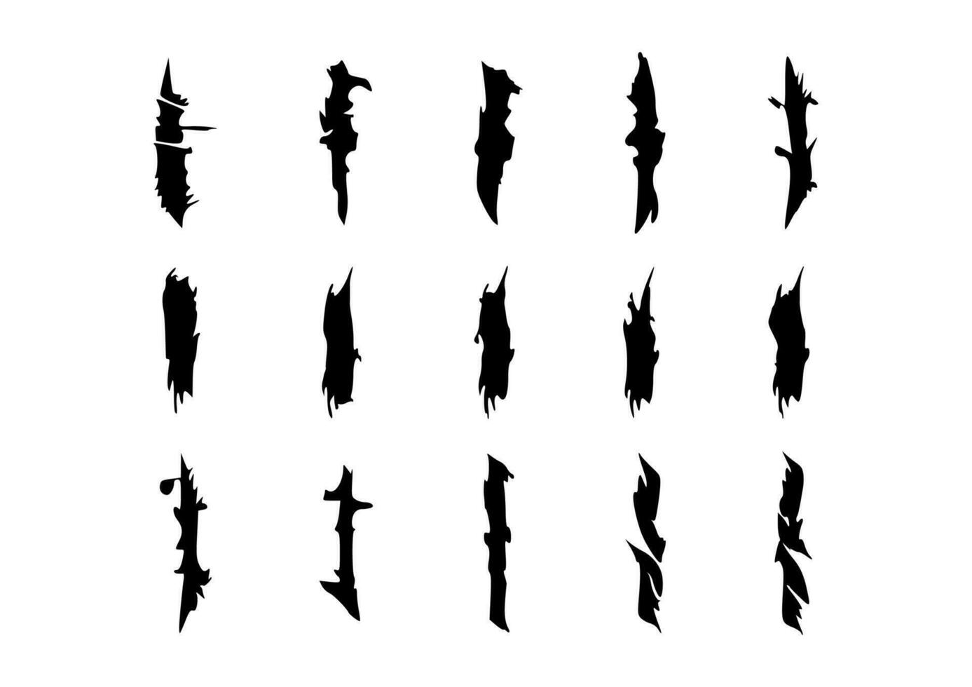 grunge repa borsta stroke uppsättning vektor illustrationer