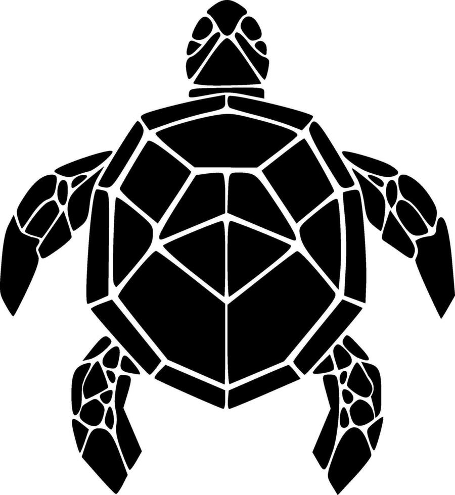 Schildkröte schwarz Umrisse einfarbig Vektor Illustration