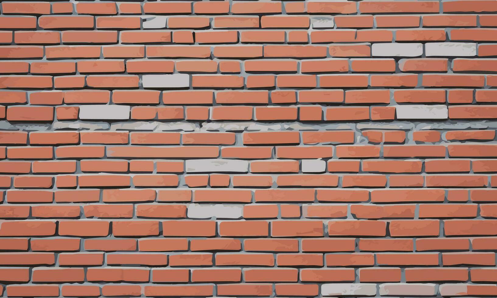 Riss Backstein Mauer Textur nahtlos Muster Vektor Illustration, Jahrgang Backstein Mauer Oberfläche Hintergrund