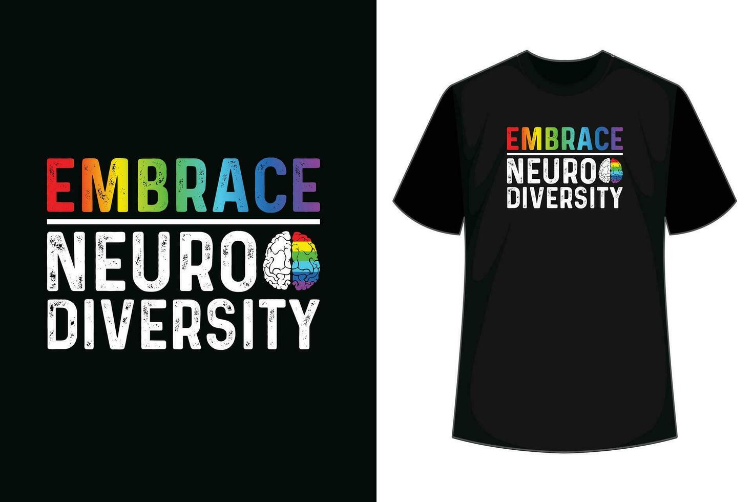 Umarmung Neurodiversität Autismus Bewusstsein T-Shirt Design vektor