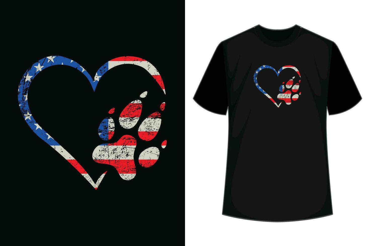 Amerika Flagge Hund Patriot 4 .. von Juli Pfote drucken Flagge T-Shirt vektor