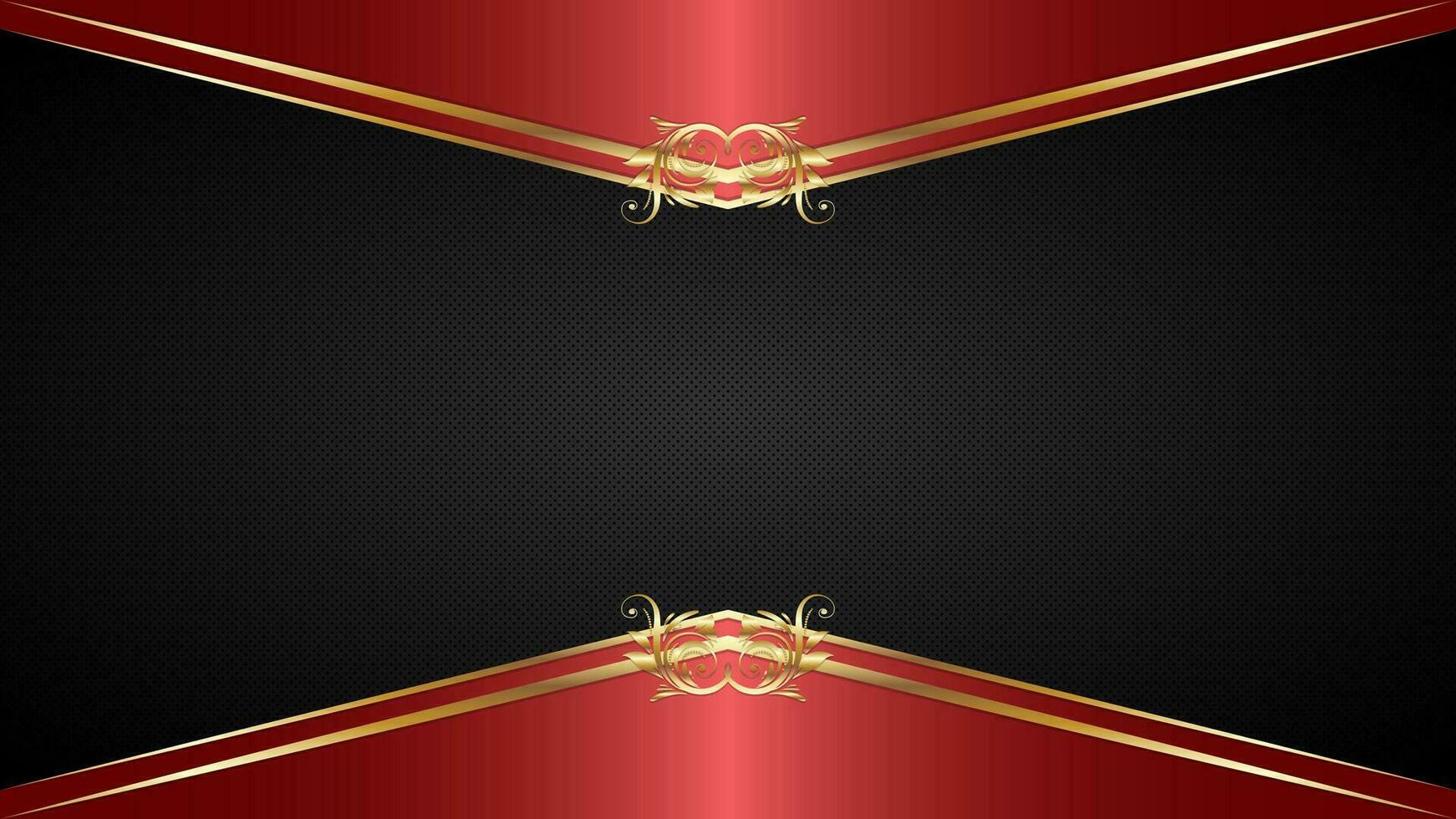 Luxus rot golden abstrakt Hintergrund mit golden Element vektor