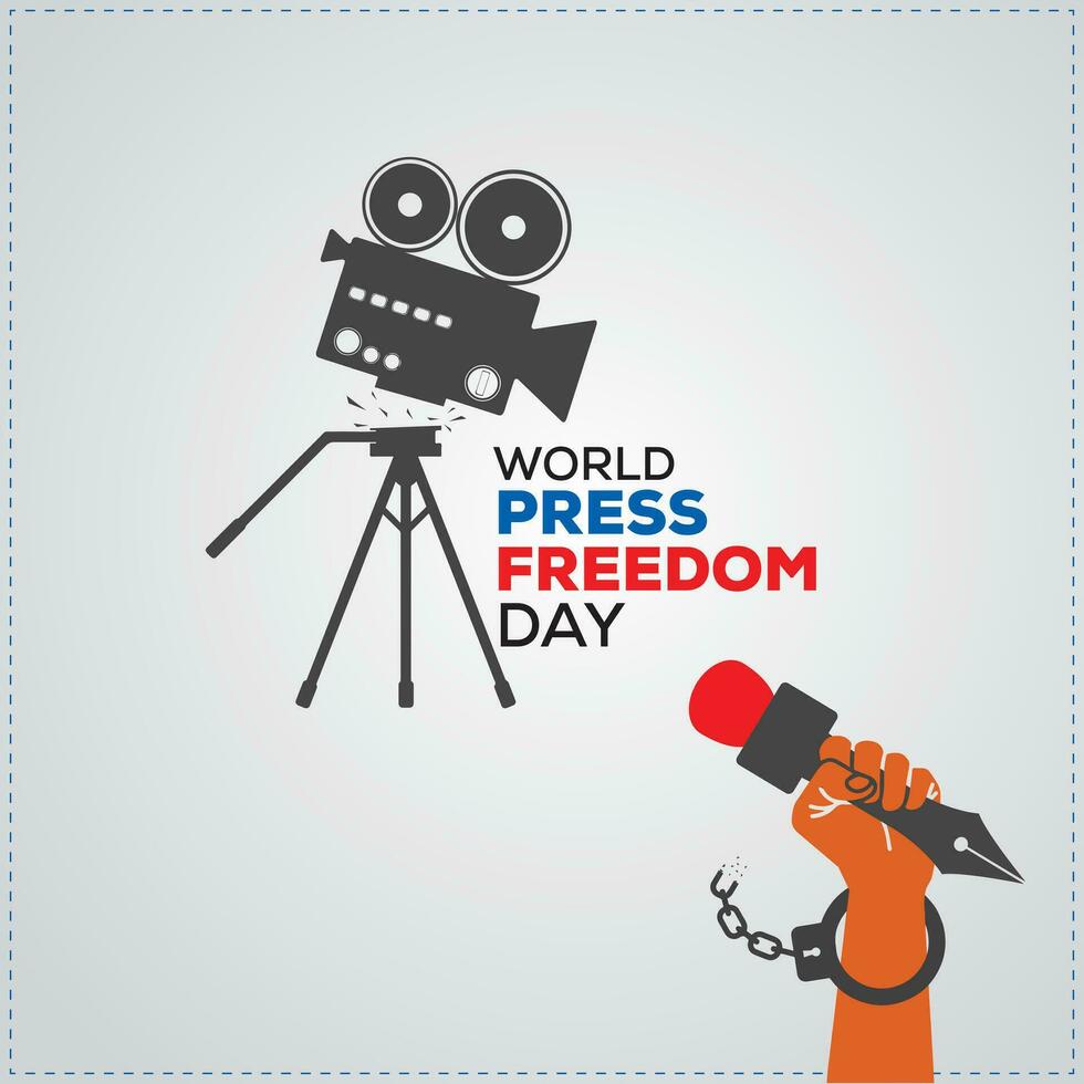 Welt Drücken Sie Freiheit Tag Konzept. Welt Drücken Sie Freiheit Tag oder Welt Drücken Sie Tag zu erziehen Bewusstsein von das Bedeutung von Freiheit von das Drücken Sie. Ende Straflosigkeit zum Verbrechen gegen Journalismus. vektor