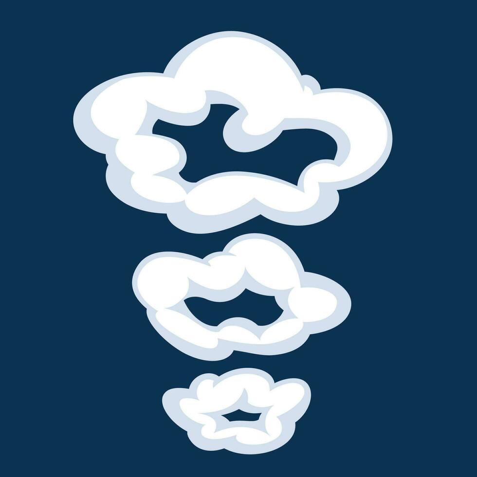 komisk tecknad serie rök eller moln, vektor hastighet rörelse effekter