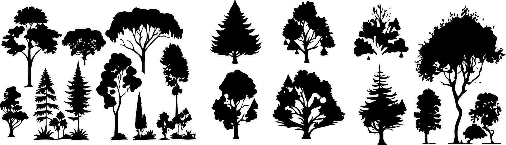 träd silhuett design och mall vektor