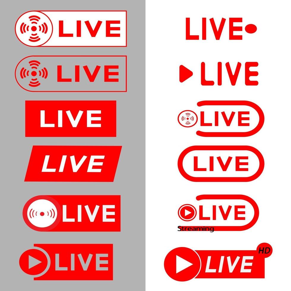 Live-Streaming-Symbole und Übertragung vektor
