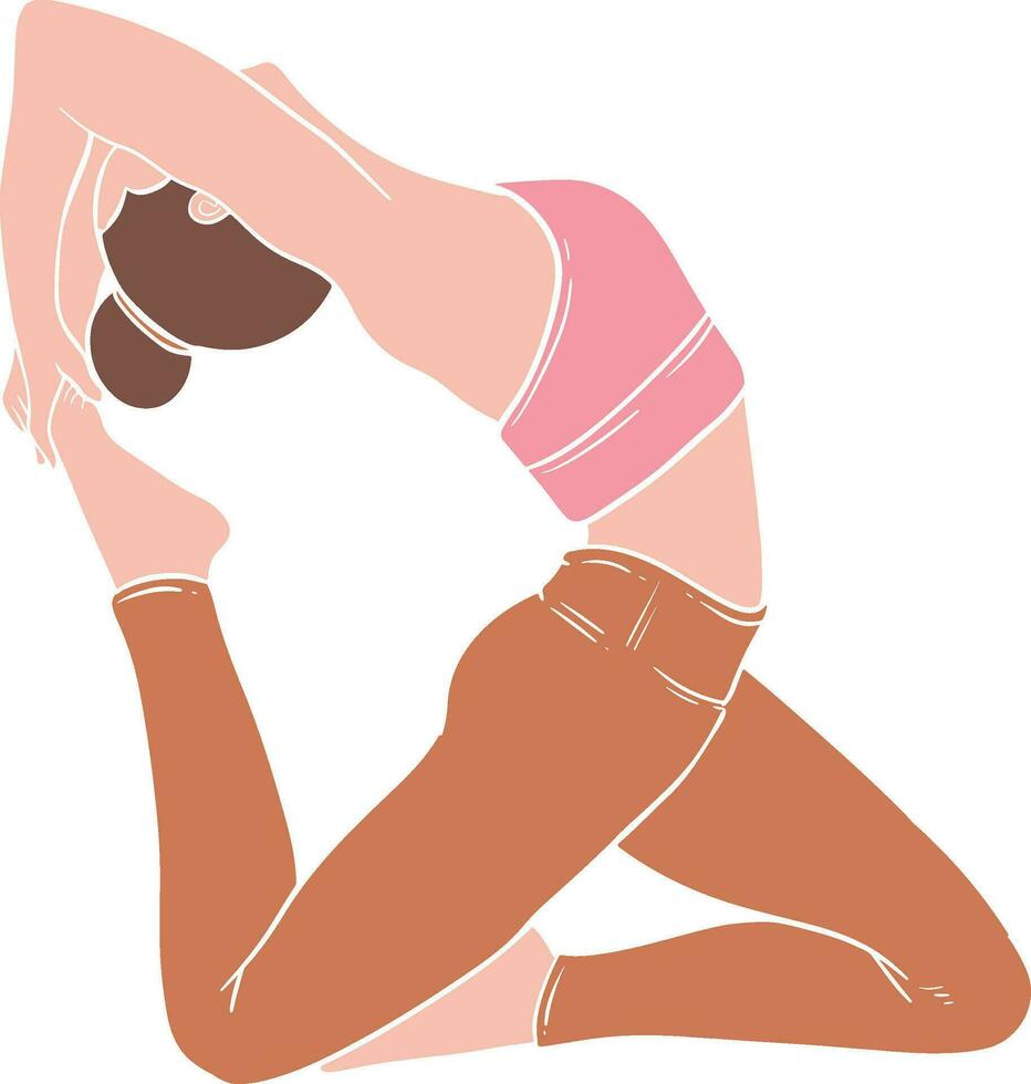 einbeinig König Taube Pose Yoga Illustration vektor