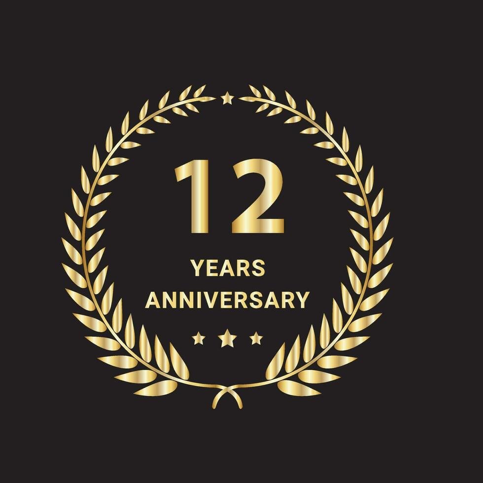 12 år årsdag fester logotyp, vektor och grafisk