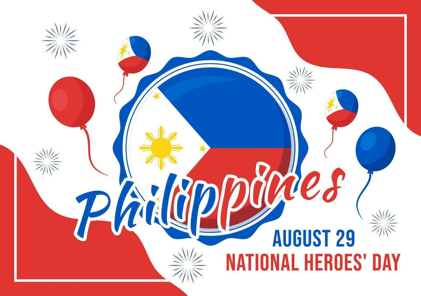 glücklich Philippinen National Helden Tag Vektor Illustration mit winken Flagge im Held Feier eben Karikatur Hand gezeichnet Hintergrund Vorlagen