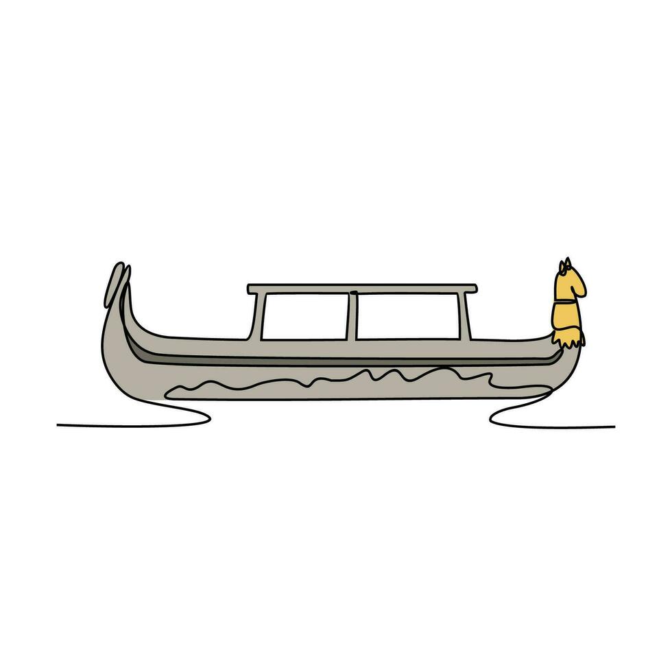 einer kontinuierlich Linie Zeichnung von traditionell Transport. Fahrzeug Design im einfach linear Stil. Transport Design Konzept Vektor Illustration