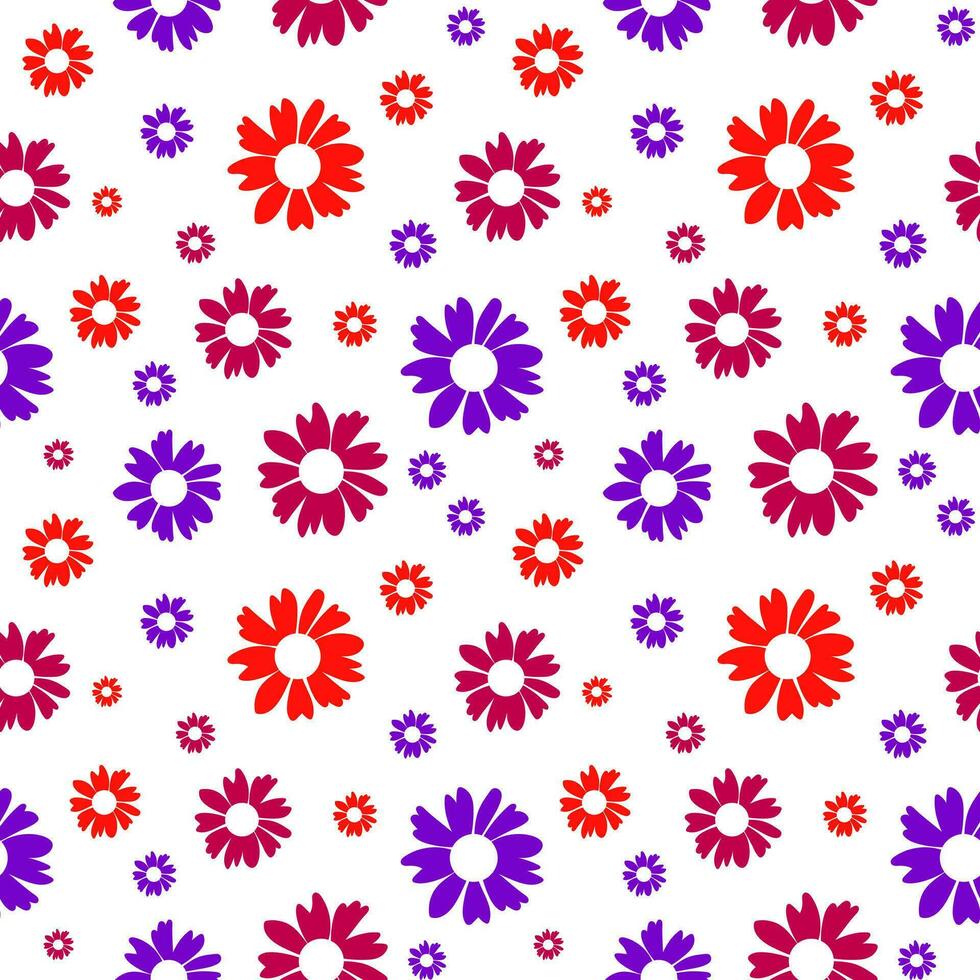 blommig sömlös mönster isolerat på vit. botanisk tyg skriva ut mall. vektor illustration med färgrik kamomill blommor. rustik mönster med daisy.