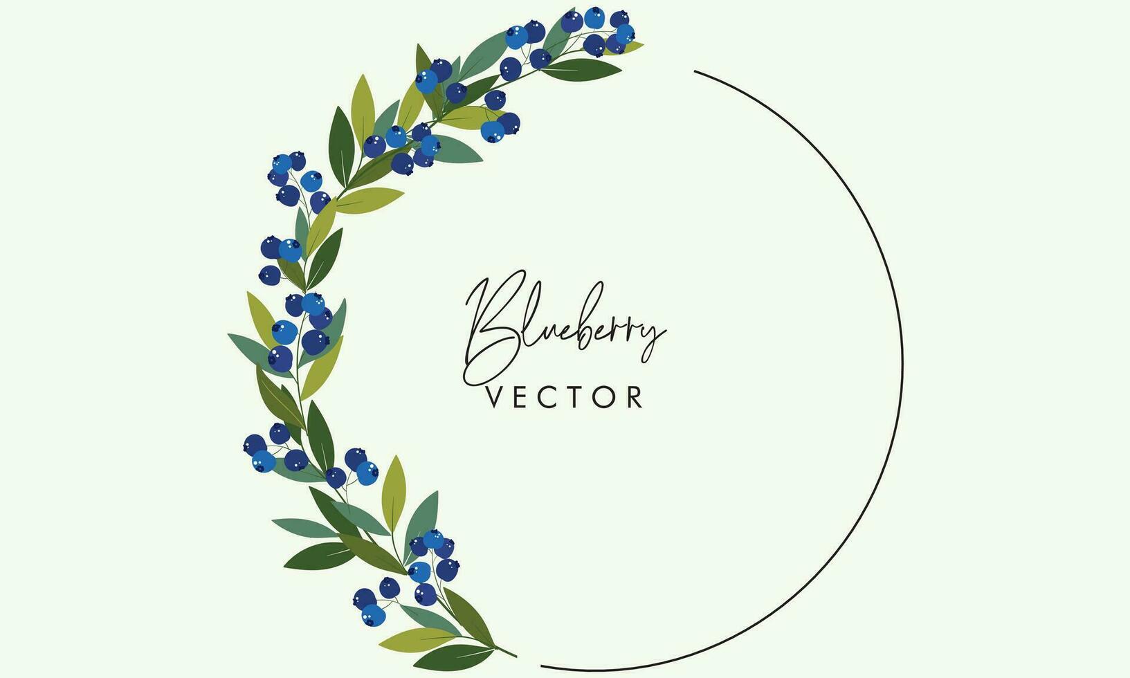 blåbär ram med löv design vektor