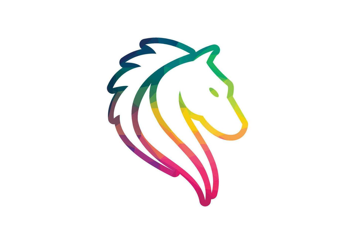niedrig poly und kreativ Pferd Kopf Logo Design Vektor Design Vorlage
