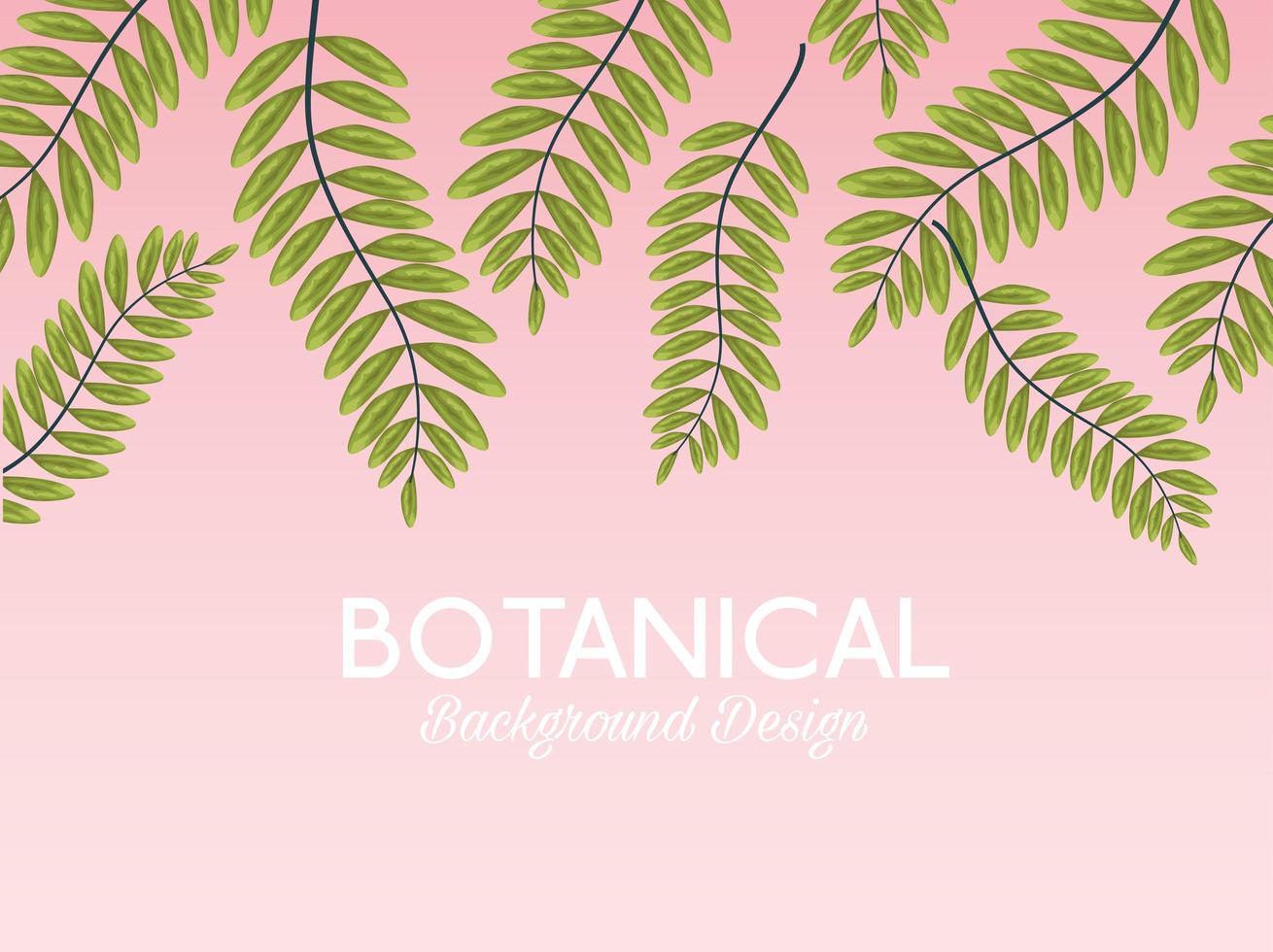 tropische Blätter und botanisches Hintergrunddesign der Beschriftung vektor