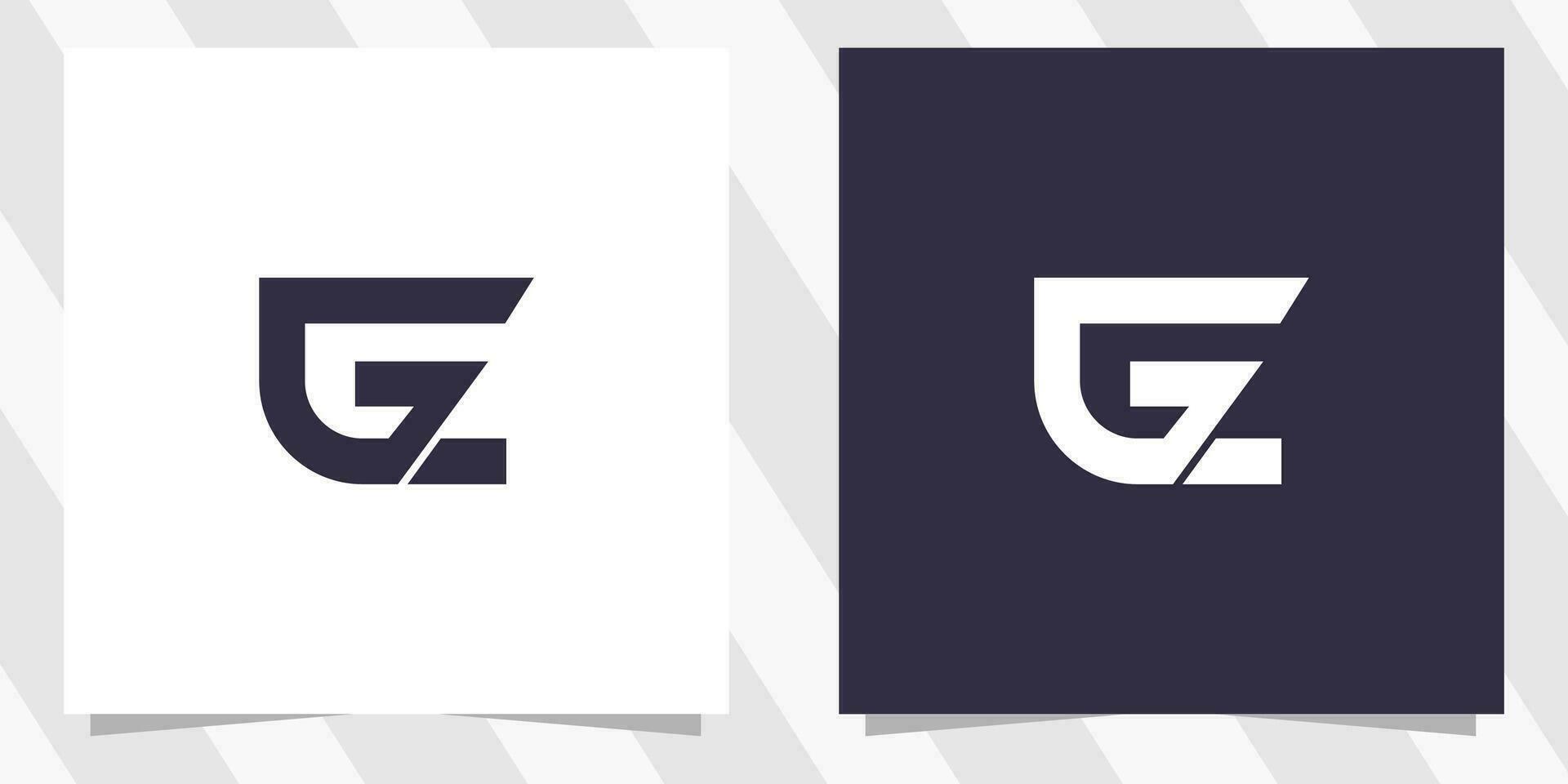 brev gz zg logotyp design vektor