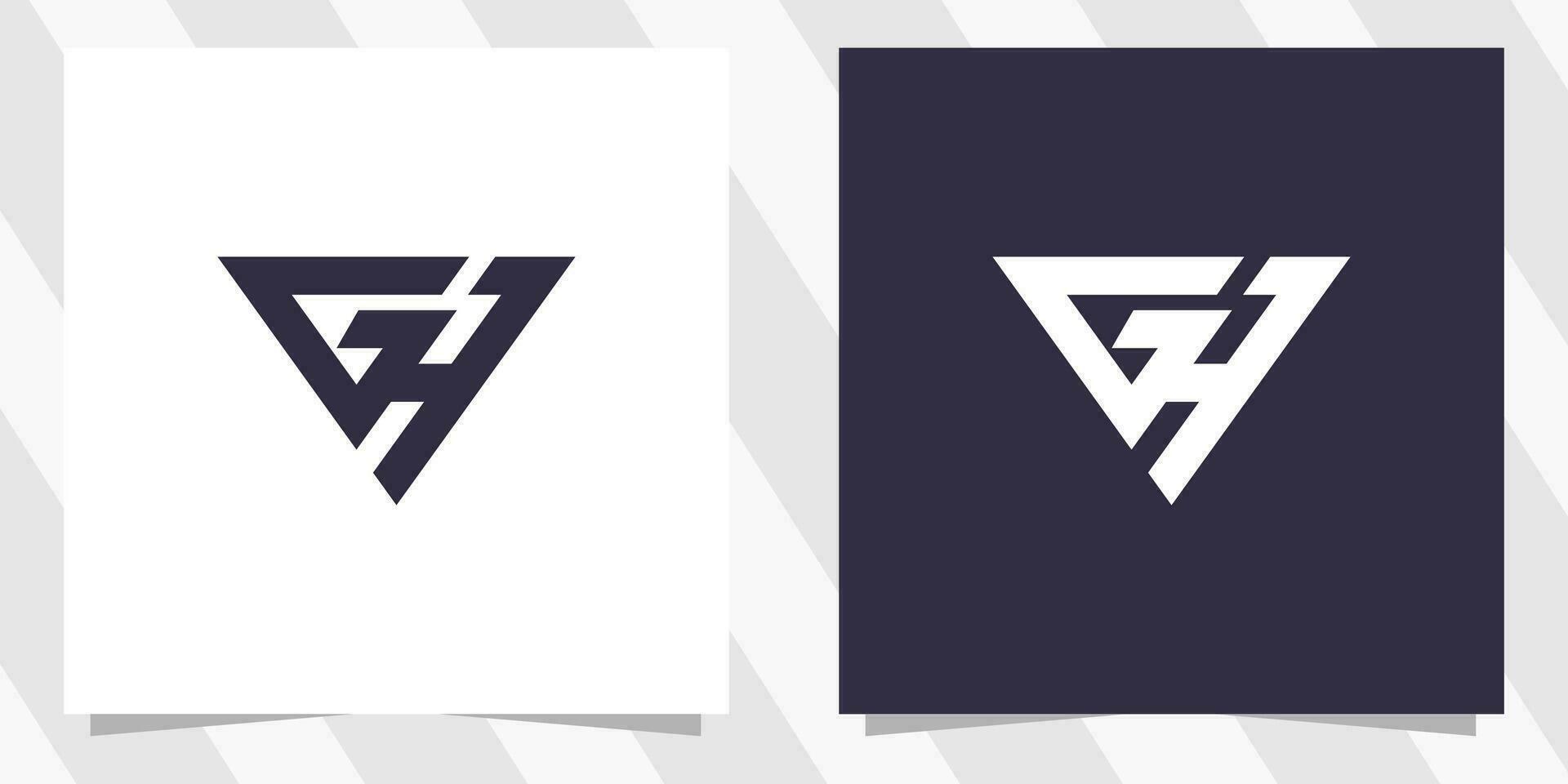 Brief gh hg Logo Design vektor