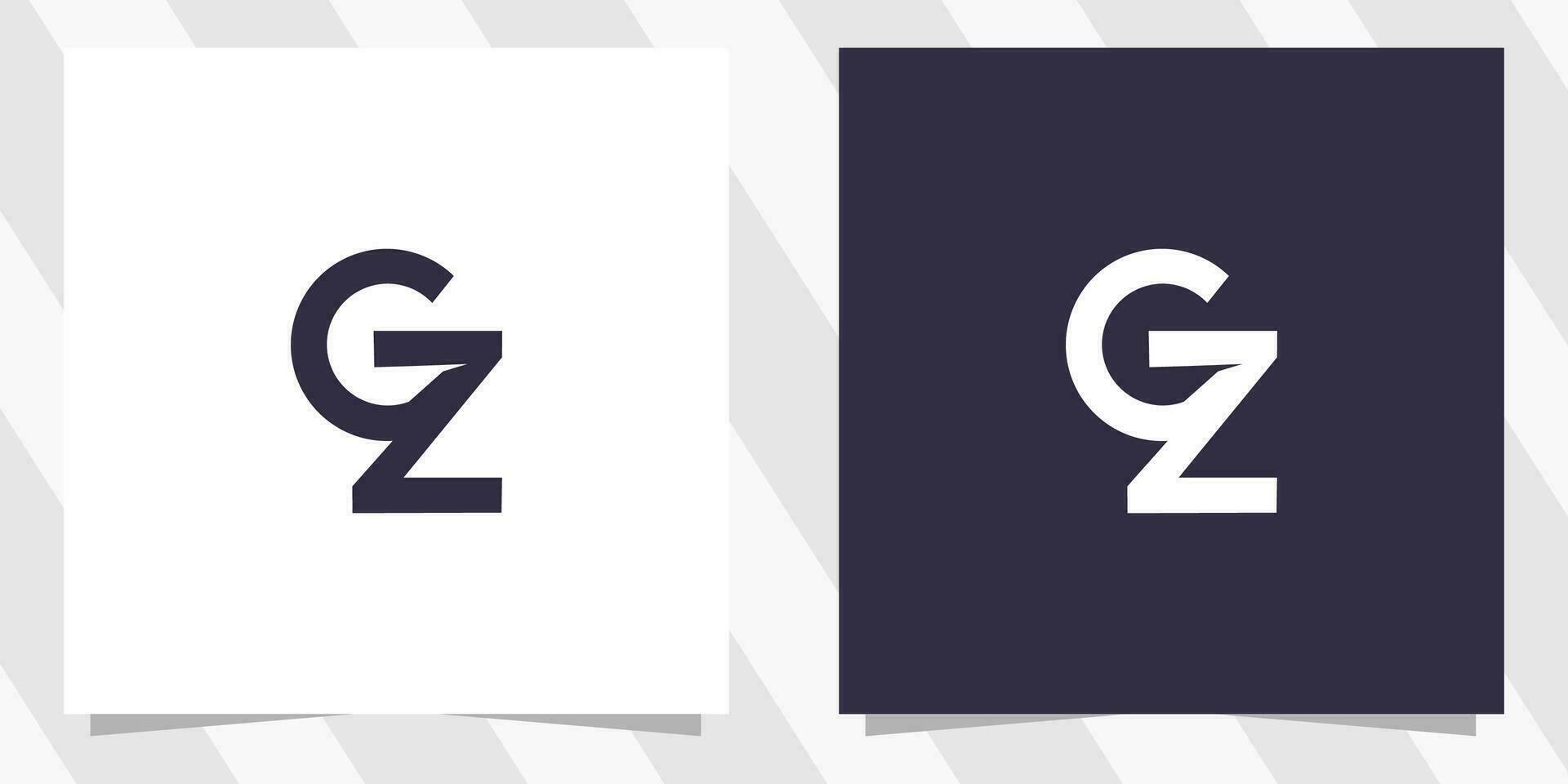 Brief gz zg Logo Design vektor