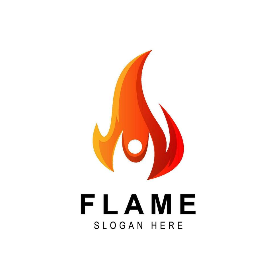 Flamme Logo Verbrennung Hitze Feuer Vektor, Feuer Logo Vorlage Symbol Design vektor