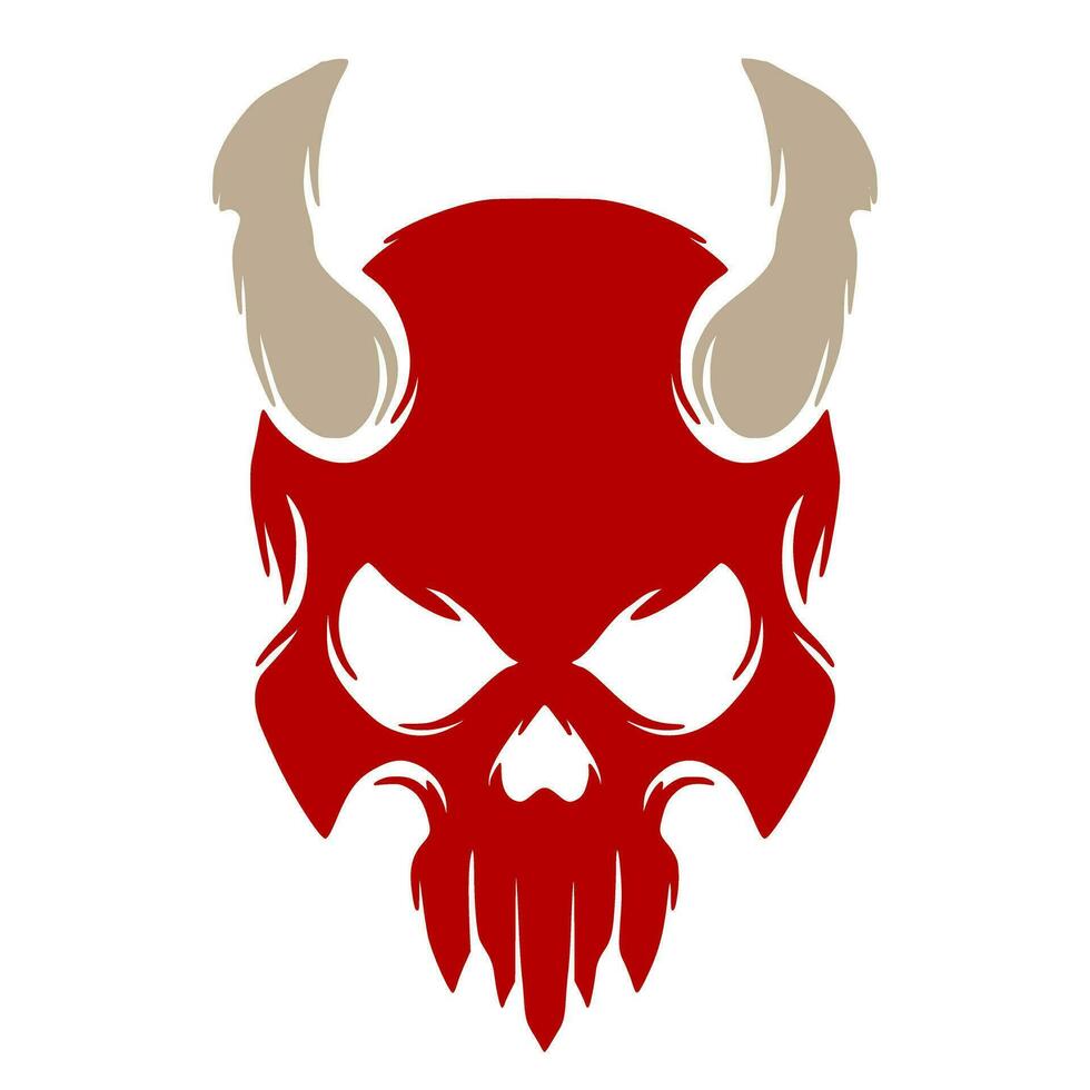 Teufel Schädel Illustration Maskottchen Logo Kunst vektor