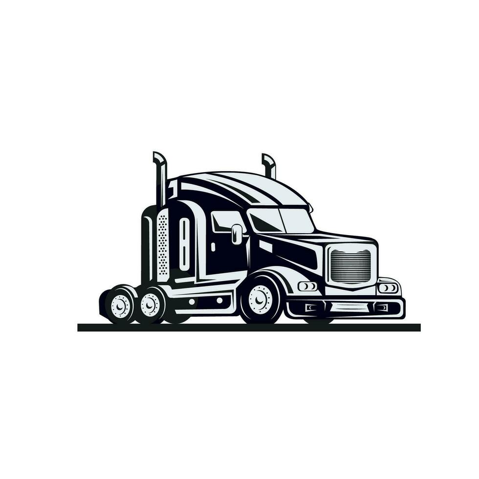 lastbil logotyp. vektor illustration Bra för maskot eller logotyp för frakt spedition industri, frakt, eller logistisk industri