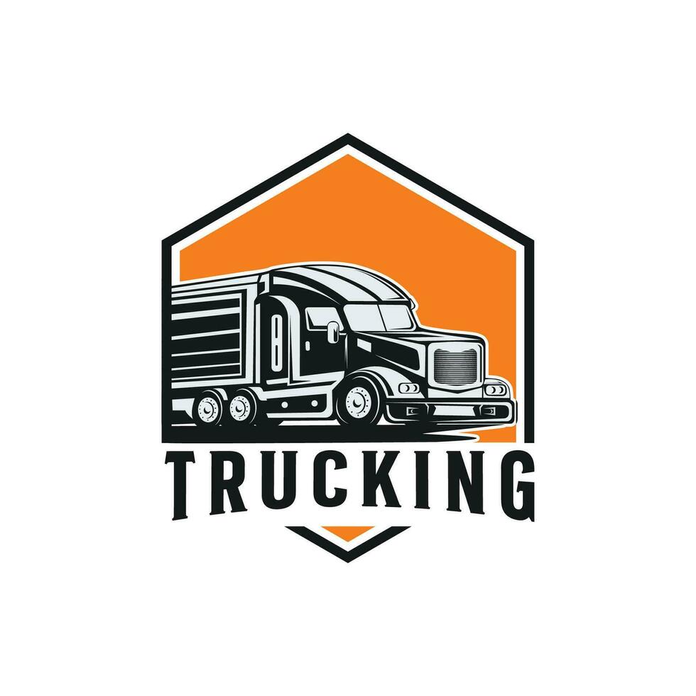 LKW-Logo. Vektorillustration gut für Maskottchen oder Logo für Speditionsindustrie, Fracht oder Logistikindustrie vektor