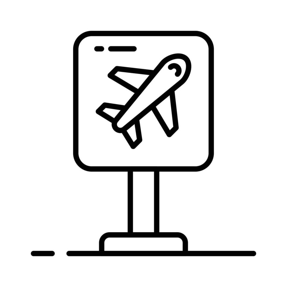 kolla upp detta försiktigt tillverkad designad ikon av flygplats tecken styrelse i modern stil vektor