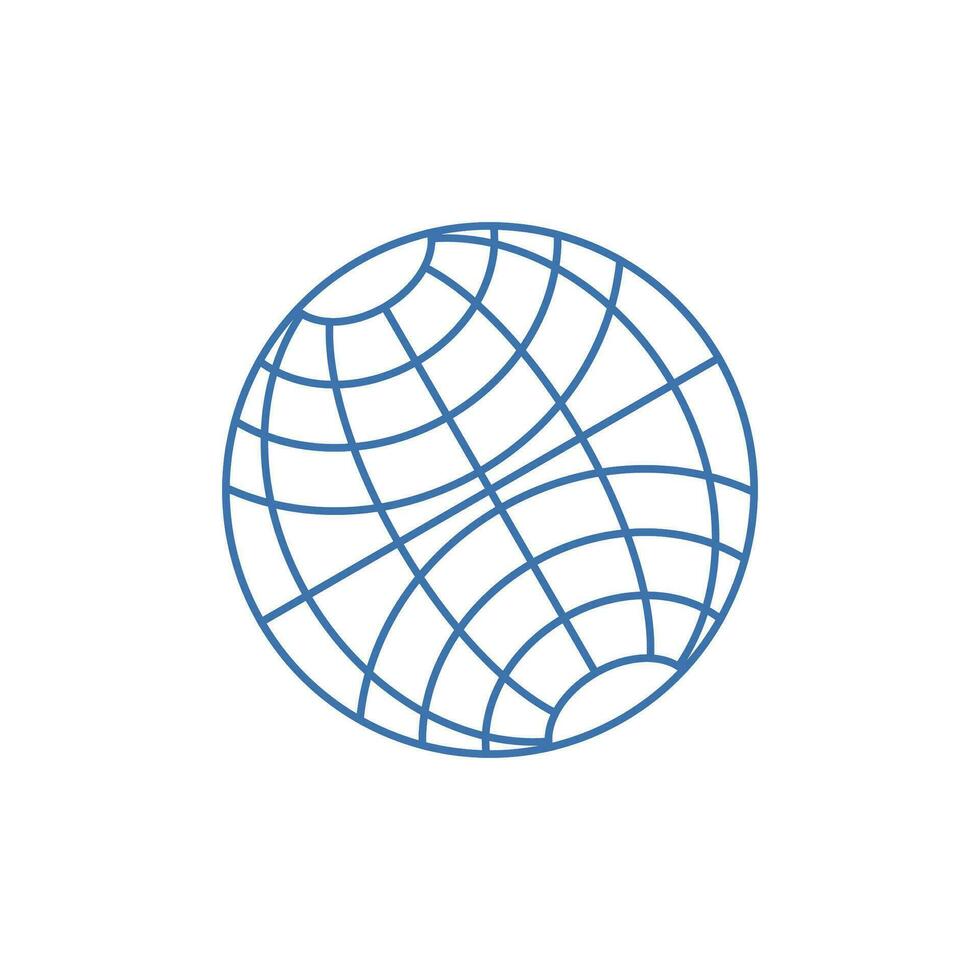 värld ikon platt linje design på vit bakgrund. vektor illustration för webb, app