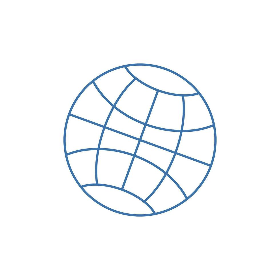 Welt Symbol eben Linie Design auf Weiß Hintergrund. Vektor Illustration zum Netz, App