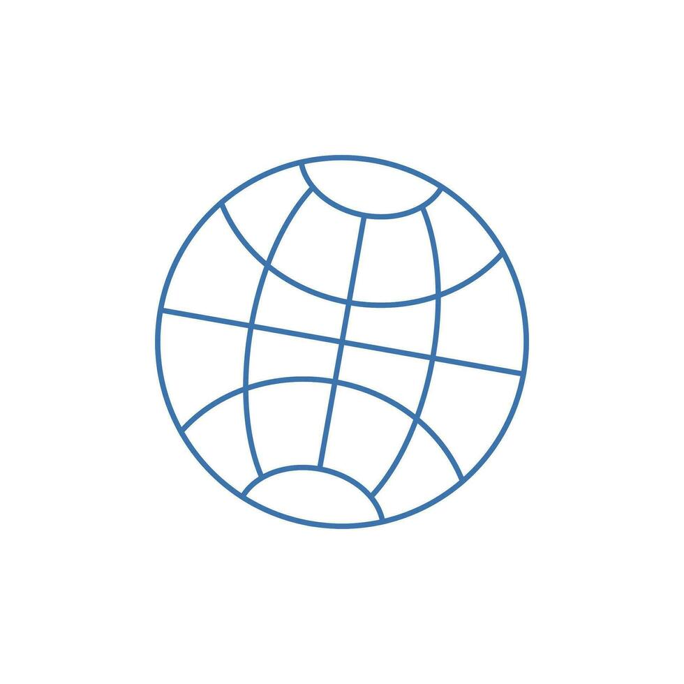 värld ikon platt linje design på vit bakgrund. vektor illustration för webb, app