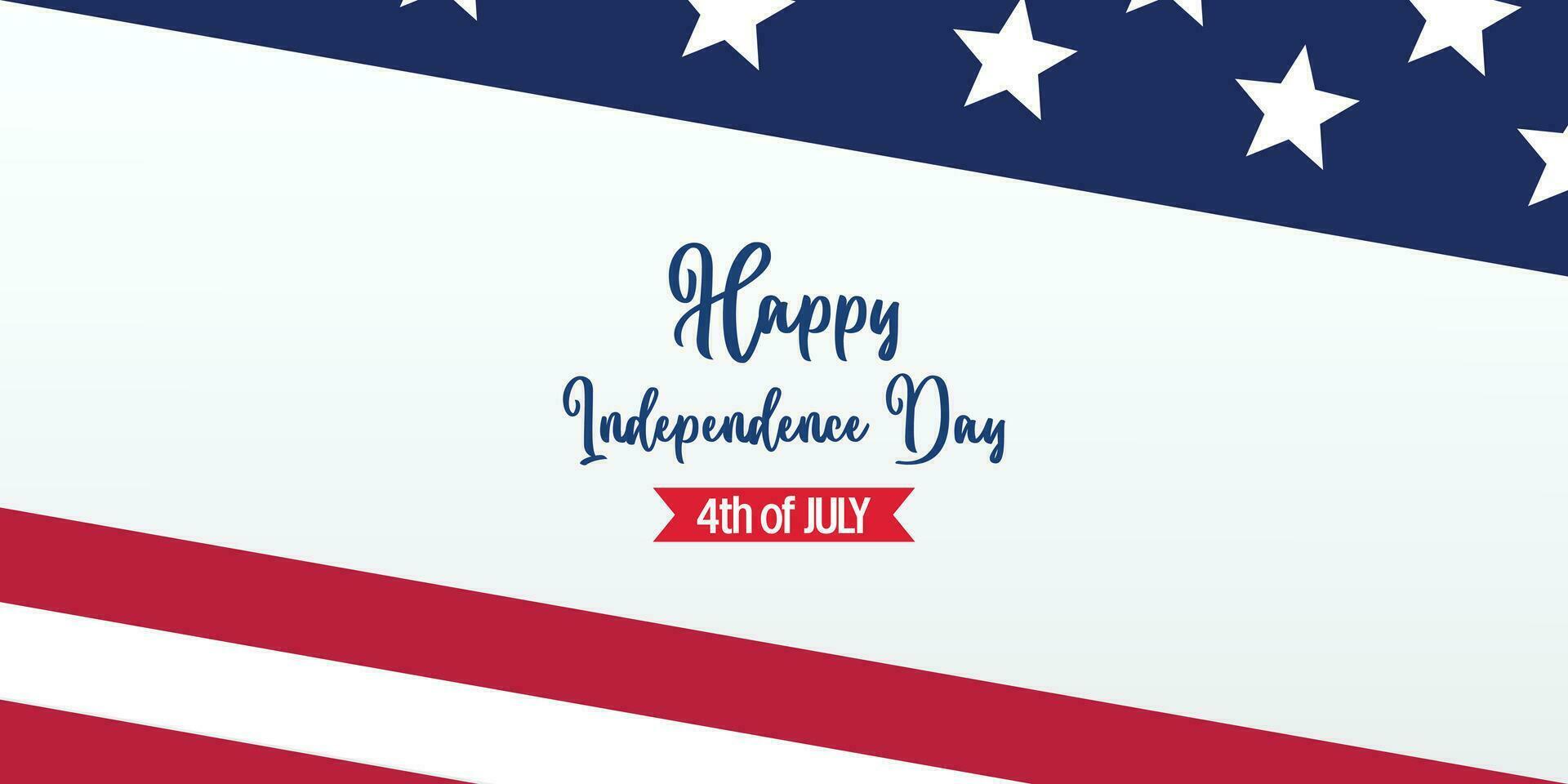 Lycklig amerikan oberoende dag bakgrund, med flagga dekoration. vektor design för baner, hälsning kort, broschyr, webb, social media.
